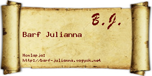 Barf Julianna névjegykártya
